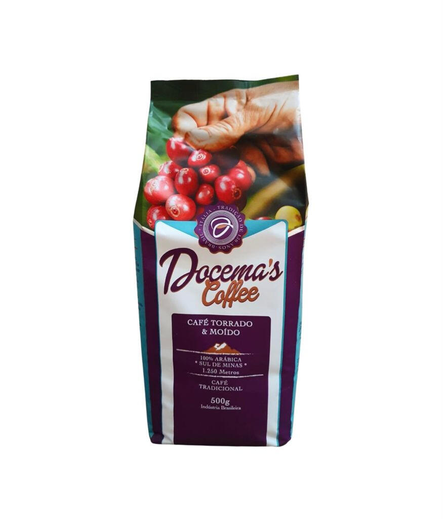 Café Tradicional Torrado e Moído 100% Arábico – Sul de Minas Docema’s Coffee – 500g